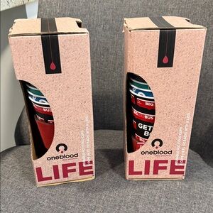 OneBlood Life Tumbler 12 reusable 16  Fl oz CUPS each with lidsSet